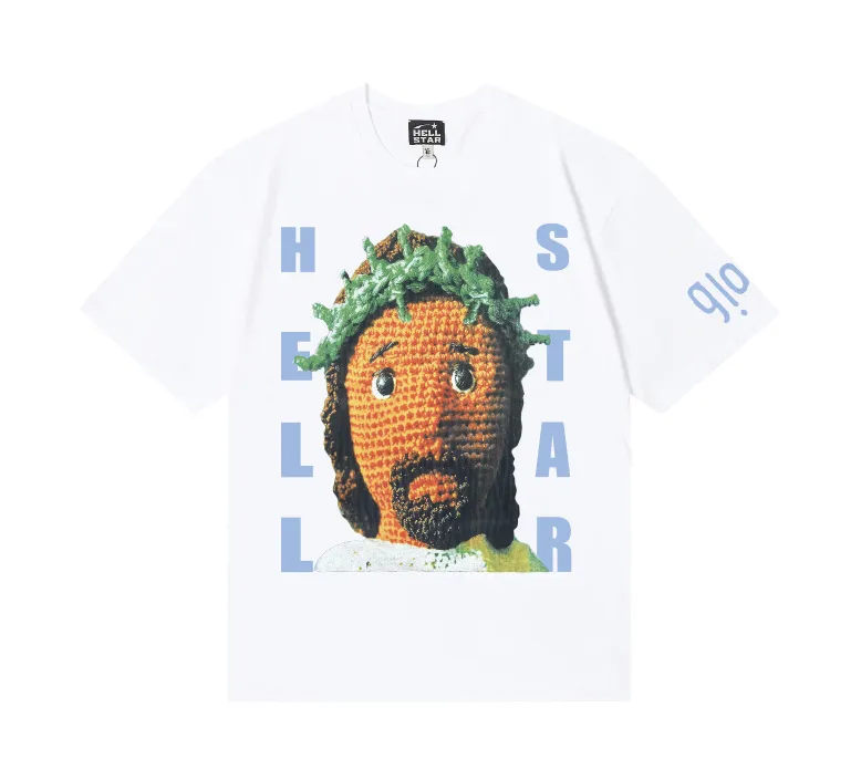 6714# P112 Hellstar American fashion high street pure cotton loose short-sleeved T-shirt Color: White Black Size: S M L XL