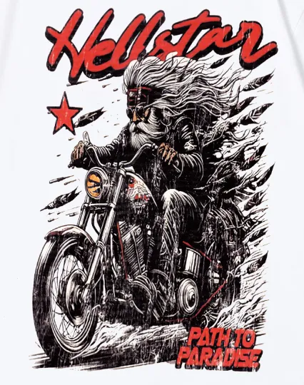 6742# P116 Hellstar American fashion high street pure cotton loose short-sleeved T-shirt Color: White Black Size: S M L XL