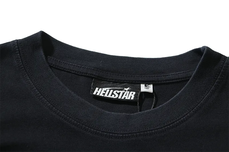 P130 6733#washed black Real shot Hellstar washed retro beauty trend printed short-sleeved T-shirt Fabric: 250g 32 count fine cotton double yarn pure cotton Color: washed black Size: S M L XL