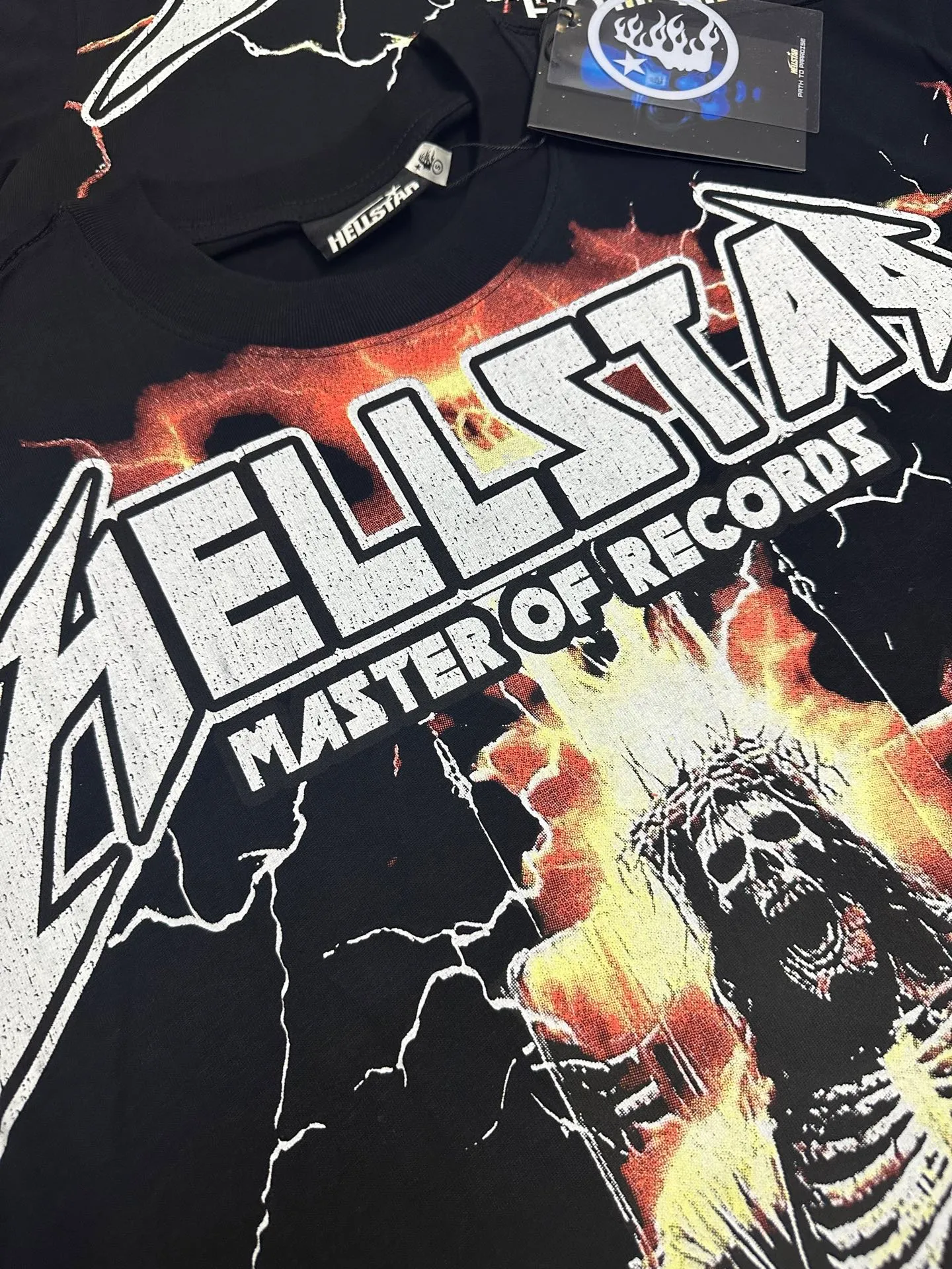 P108 782# black｜ Real stock Hellstar Cross-border European and American style, street fashion brand pure cotton T-shirt Fabric (fabric): 32 counts of 240g heavy combed double yarn pure cotton Size (size): S-M- L- X L Color (colour): black