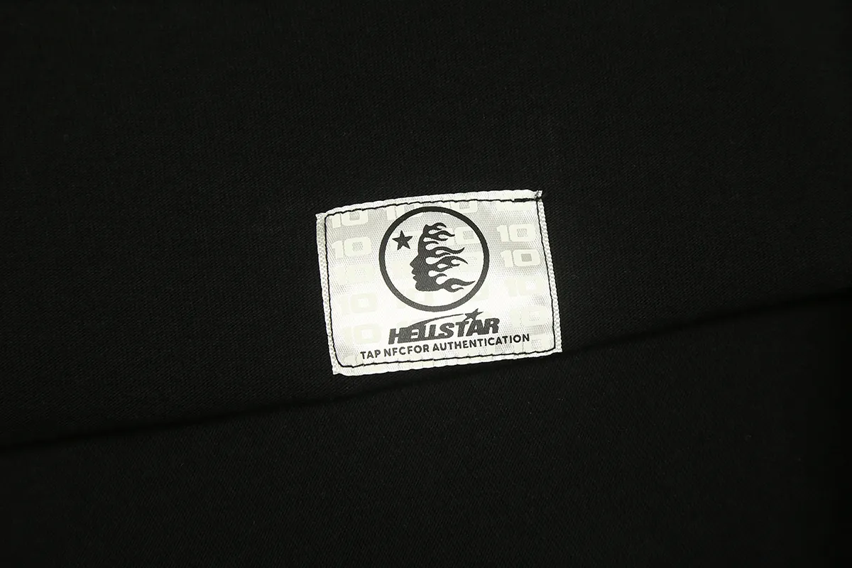 6682# P116 Hellstar American fashion high street pure cotton loose short-sleeved T-shirt Color: Gray Black Size: S M L XL