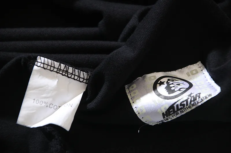 P134 6753# Washed Black + Hot Brick Real Shot Hellstar Washed Retro Beauty Trendy Hot Brick Printed Short Sleeve T-shirt Fabric: 250g 32 Count Fine Cotton Double Yarn Pure Cotton Color: Washed Black + Hot Brick Code Number: S M L XL