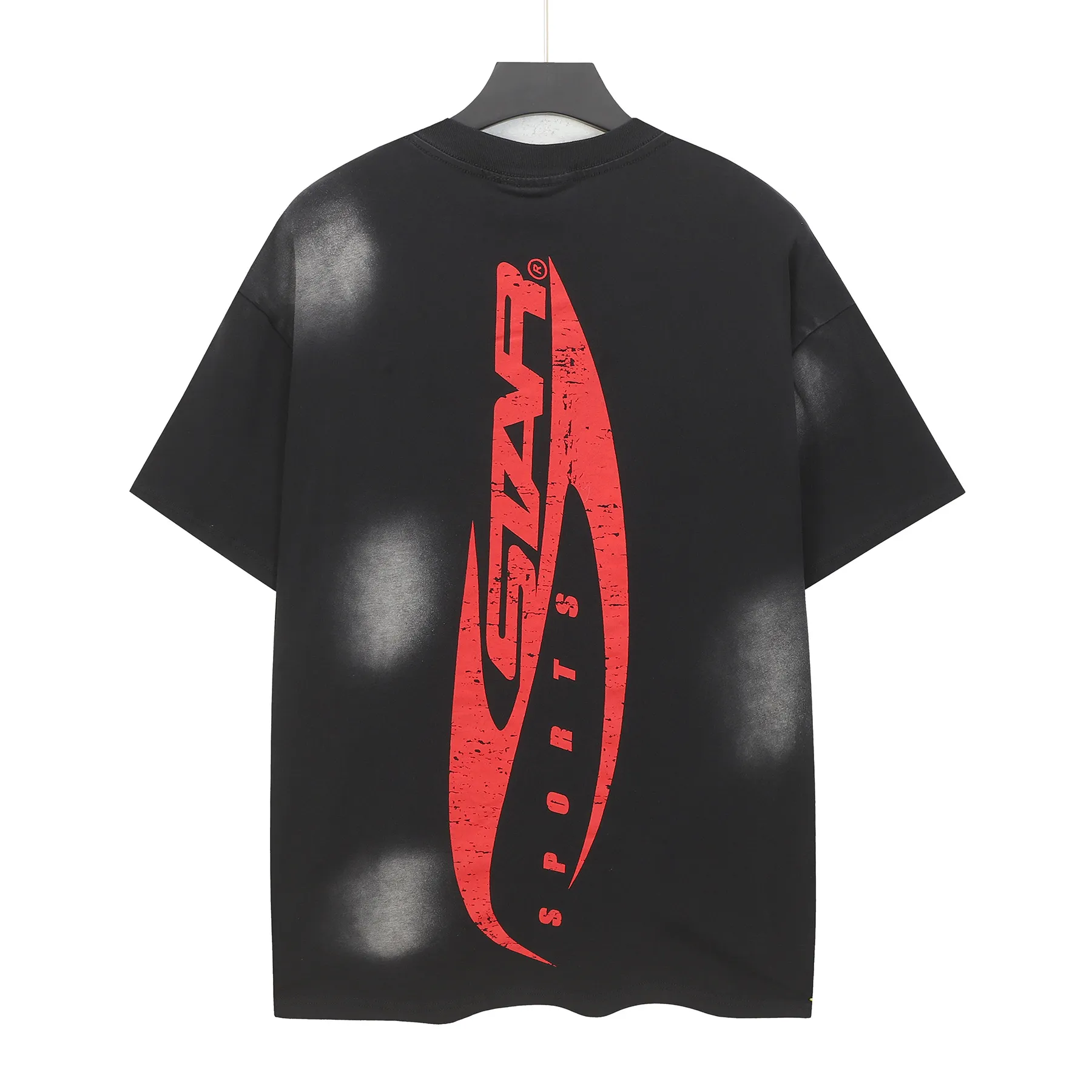 P124 Hellstar Hellstar Cross-border European and American style street fashion brand pure cotton T-shirt Fabric (fabric): 32 counts 250g washed combed double yarn pure cotton Size (size): S-M- L- X L Color (colour): Washed black (spray Ma Liu)