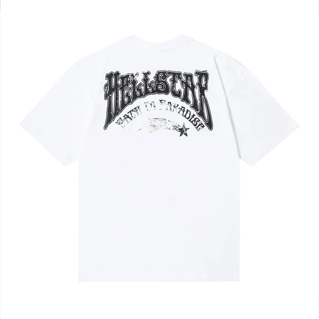 6636# P112 Hellstar American fashion high street pure cotton loose short-sleeved T-shirt Color: White Black Apricot Code Number: S M L XL