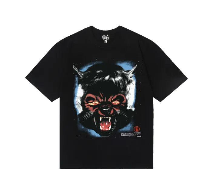 6717# P116 Hellstar American fashion high street pure cotton loose short-sleeved T-shirt Color: White Black Size: S M L XL