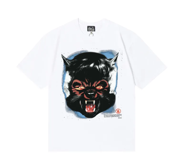 6717# P116 Hellstar American fashion high street pure cotton loose short-sleeved T-shirt Color: White Black Size: S M L XL