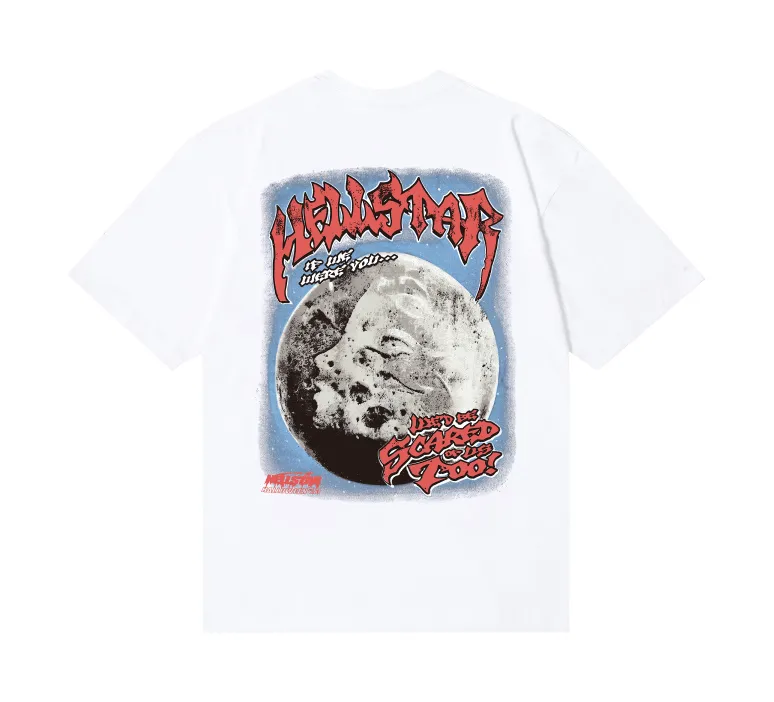 6717# P116 Hellstar American fashion high street pure cotton loose short-sleeved T-shirt Color: White Black Size: S M L XL