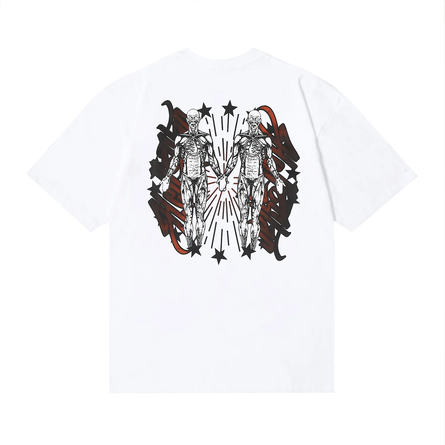 6696# P116 Hellstar American fashion high street pure cotton loose short-sleeved T-shirt Color: White Black Size: S M L XL