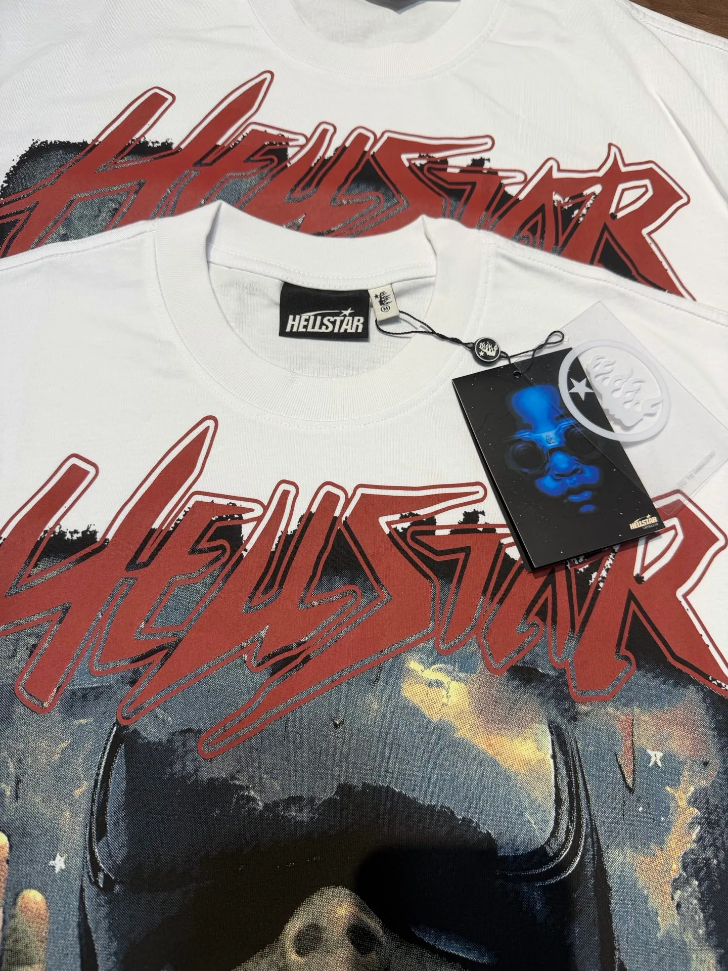 P108 Real-stock Hellstar Cross-border European and American style, street fashion brand pure cotton T-shirt Fabric (fabric): 32 counts of 240g heavy combed double yarn pure cotton Size (size): S-M- L- X L Color (colour): Active black/ivory white