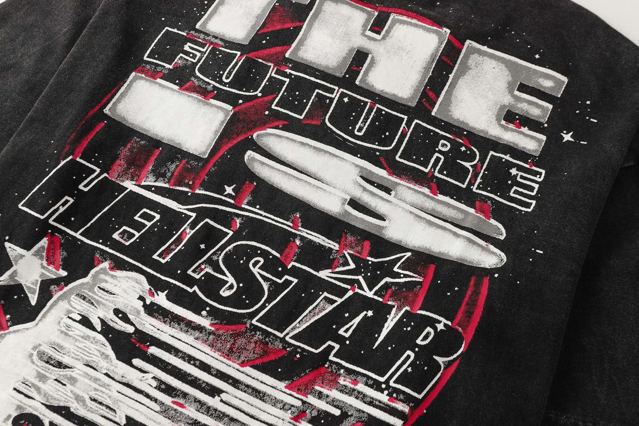 P124 Hellstar Hellstar Cross-border European and American style street fashion brand pure cotton T-shirt Fabric (fabric): 32 counts 250g washed combed double yarn pure cotton Size (size): S-M- L- X L Color (colour): Washed black (spray Ma Liu)