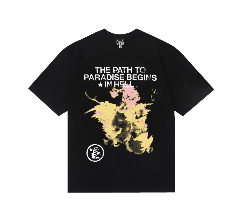 6728# P116 Hellstar American fashion high street pure cotton loose short-sleeved T-shirt Color: White Black Size: S M L XL