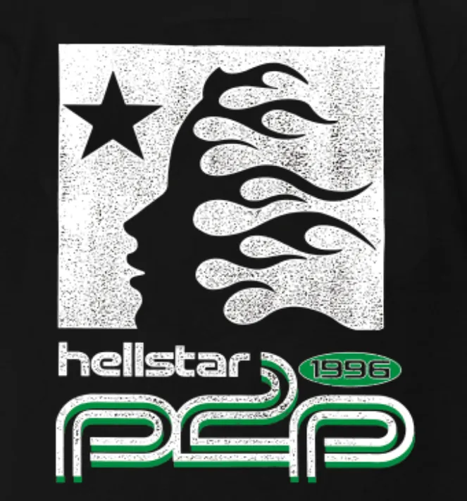 6711# P112 Hellstar American fashion high street pure cotton loose short-sleeved T-shirt Color: White Black Size: S M L XL