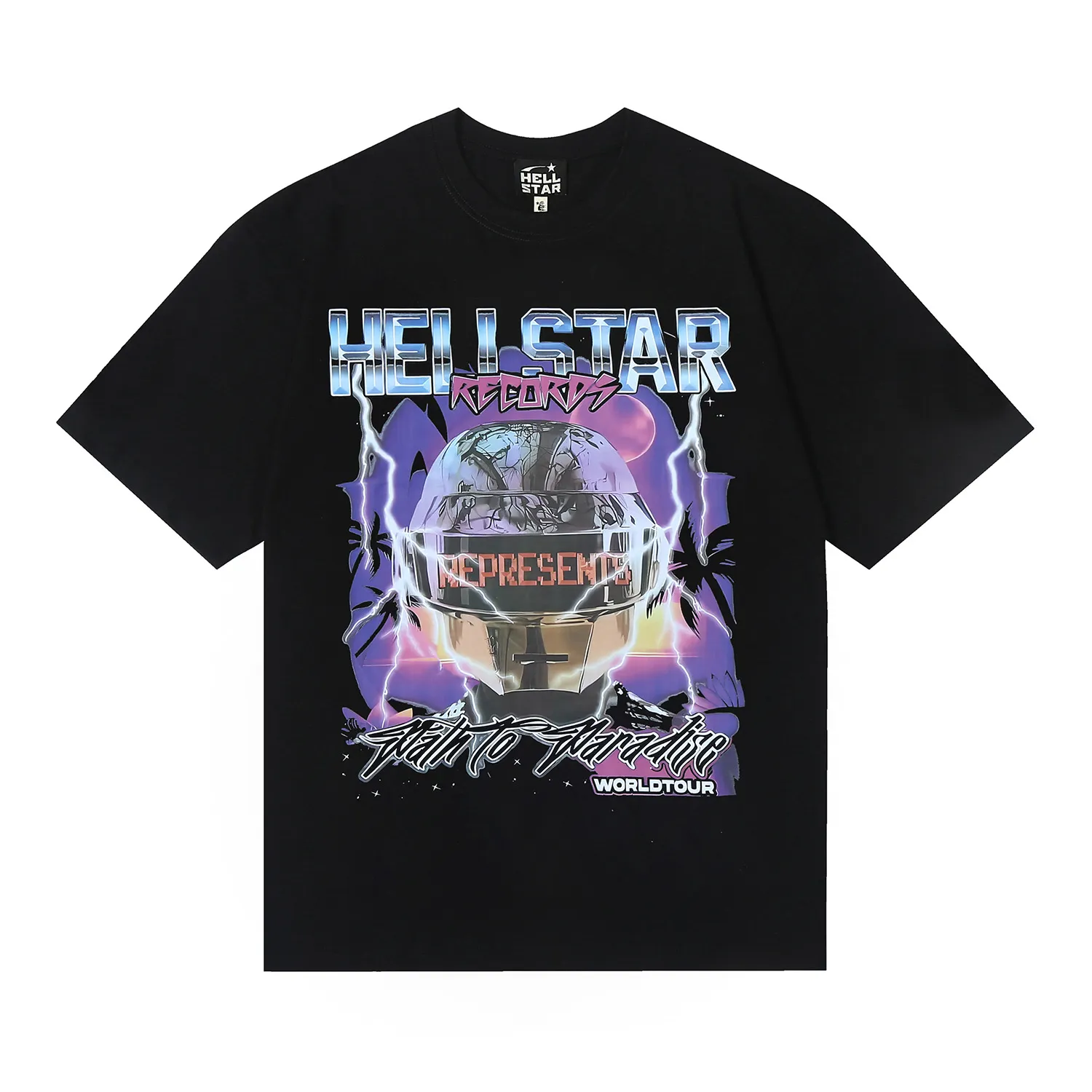 6660# P116 Hellstar American fashion high street pure cotton loose short-sleeved T-shirt Color: White Black Size: S M L XL