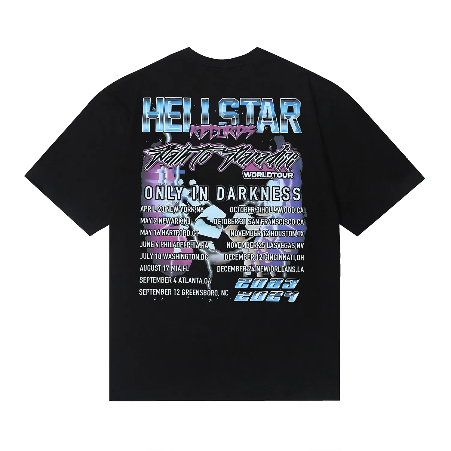 6660# P116 Hellstar American fashion high street pure cotton loose short-sleeved T-shirt Color: White Black Size: S M L XL