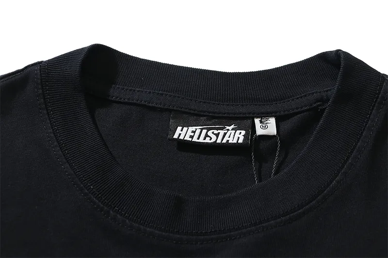 P126 6751#washed black Real shot Hellstar washed retro beauty trend printed short-sleeved T-shirt Fabric: 250g 32 count fine cotton double yarn pure cotton Color: washed black Size: S M L XL