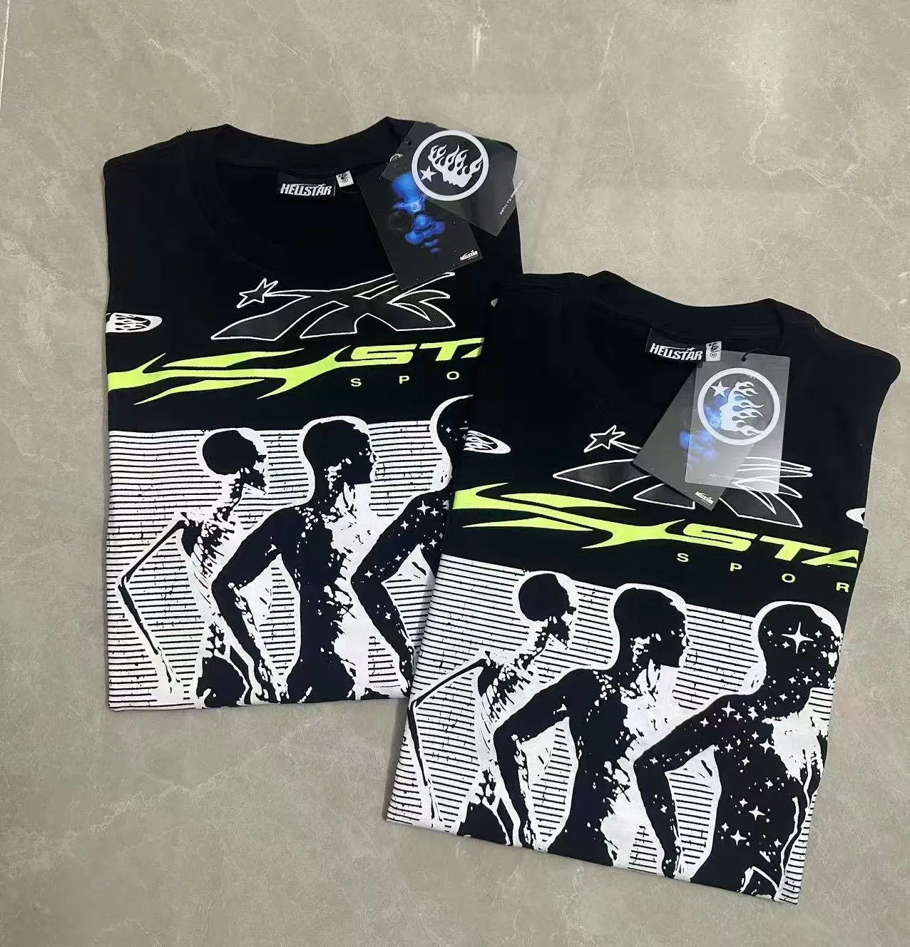 P124 Hellstar Hellstar Cross-border European and American style street fashion brand pure cotton T-shirt Fabric (fabric): 32 counts 250g washed combed double yarn pure cotton Size (size): S-M- L- X L Color (colour): Washed black (spray Ma Liu)
