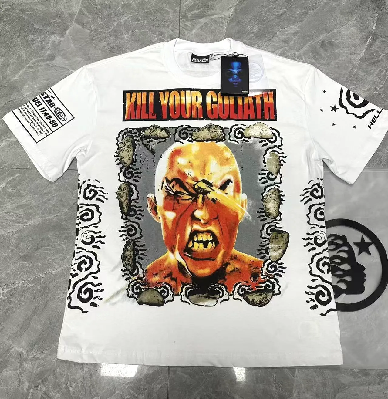 P108 Real-stock Hellstar Cross-border European and American style, street fashion brand pure cotton T-shirt Fabric (fabric): 32 counts of 240g heavy combed double yarn pure cotton Size (size): S-M- L- X L Color (colour): white/black 👉 👉 👉