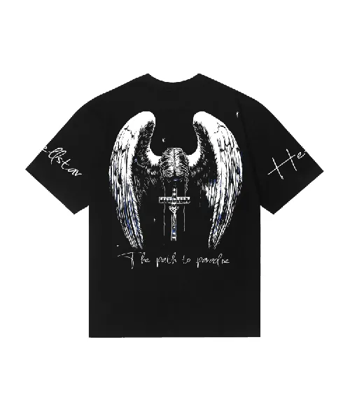 6815# P116 Hellstar American fashion high street pure cotton loose short-sleeved T-shirt Color: Black Size: S M L XL