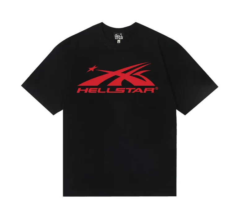 6624# P112 Hellstar American fashion high street pure cotton loose short-sleeved T-shirt Color: Black Size: S M L XL