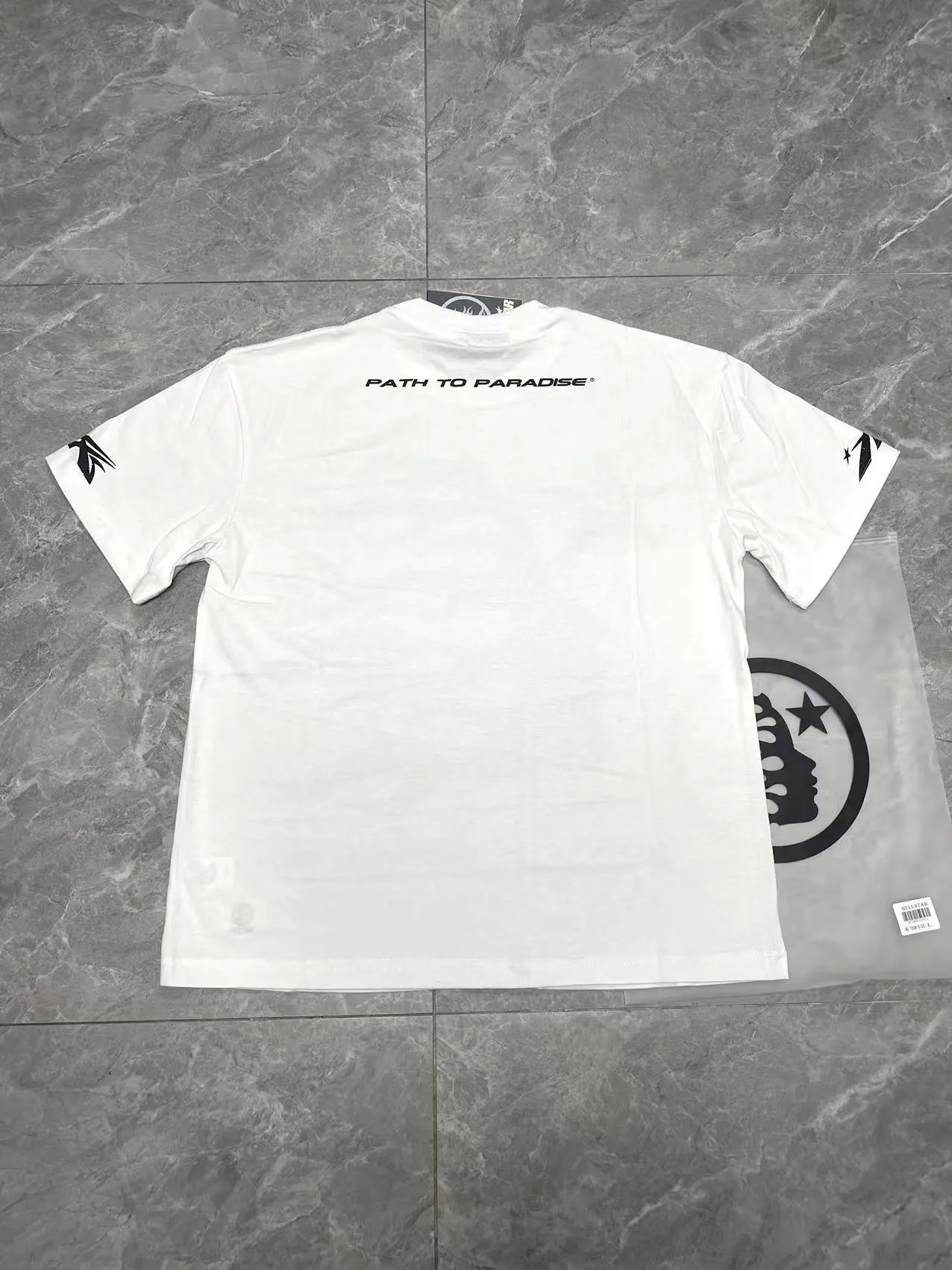 P108 Real-stock Hellstar Cross-border European and American style, street brand pure cotton T-shirt Fabric (fabric): 32 pieces of 240g heavy combed double yarn pure cotton Size (size): S-M- L- X L Color (colour): white/apricot 👉