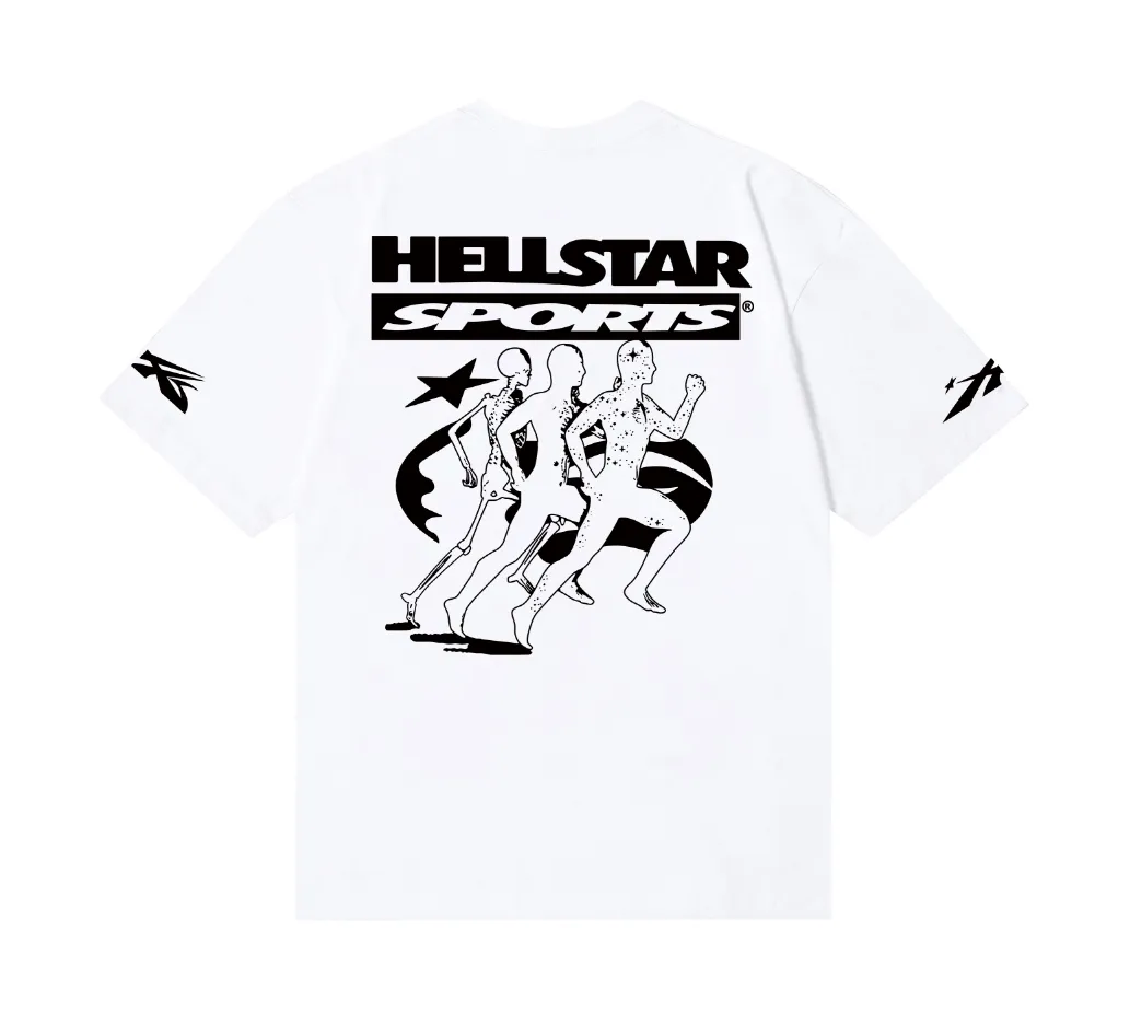 6704# P116 Hellstar American fashion high street pure cotton loose short-sleeved T-shirt Color: White Black Apricot Code Number: S M L XL