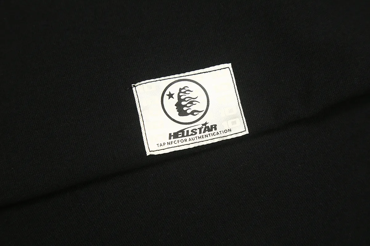 6681# P106 Hellstar American fashion high street pure cotton loose short-sleeved T-shirt Color: White Black Size: S M L XL