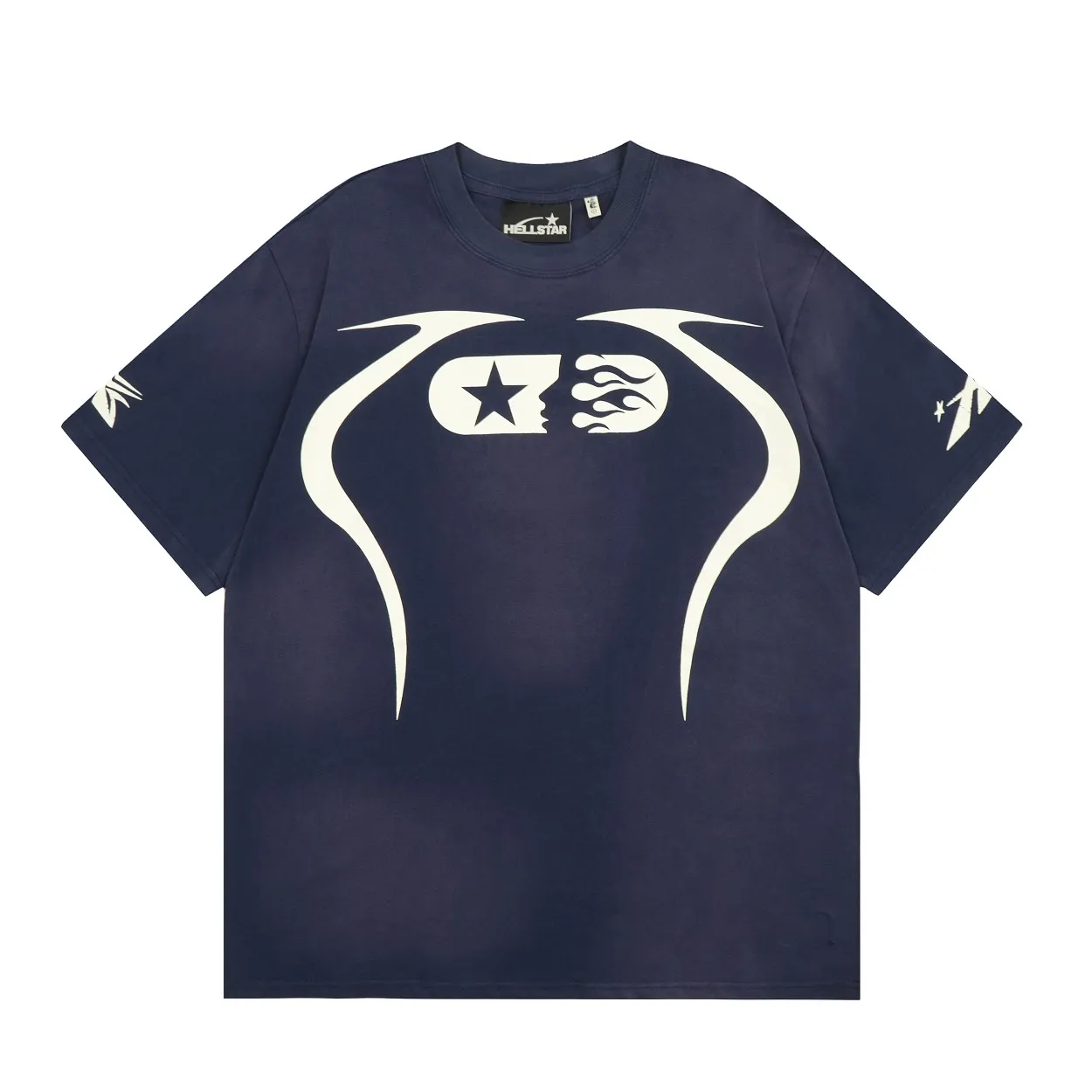 P126 Hellstar WARM UP T-SHIRT High-quality sprayed horse short-sleeved T-shirt The new hot beauty trend Hellstar!  Standard beauty and trendy workmanship, original customization (fabric, pattern, printing, hang tag, main mark, etc.), exaggerated style, explosive style, dare to break through tradition, bring adventurous new fashion experience!   YoungBoy, the most popular rapper in the youth circle, has shot a lot of models for him, and celebrities such as Dababy and Swae Lee frequently get dressed!   color: WHITE, RED, GREEN, Darkest Navy, BLACK size: S, M, L, XL