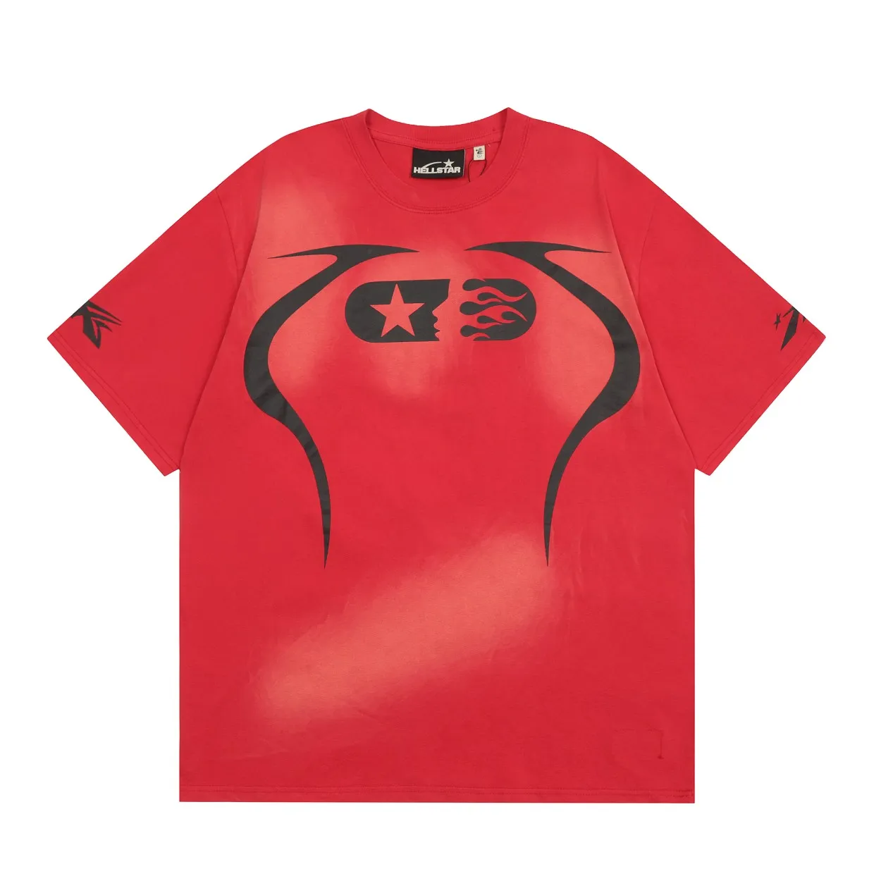 P126 Hellstar WARM UP T-SHIRT High-quality sprayed horse short-sleeved T-shirt The new hot beauty trend Hellstar!  Standard beauty and trendy workmanship, original customization (fabric, pattern, printing, hang tag, main mark, etc.), exaggerated style, explosive style, dare to break through tradition, bring adventurous new fashion experience!   YoungBoy, the most popular rapper in the youth circle, has shot a lot of models for him, and celebrities such as Dababy and Swae Lee frequently get dressed!   color: WHITE, RED, GREEN, Darkest Navy, BLACK size: S, M, L, XL
