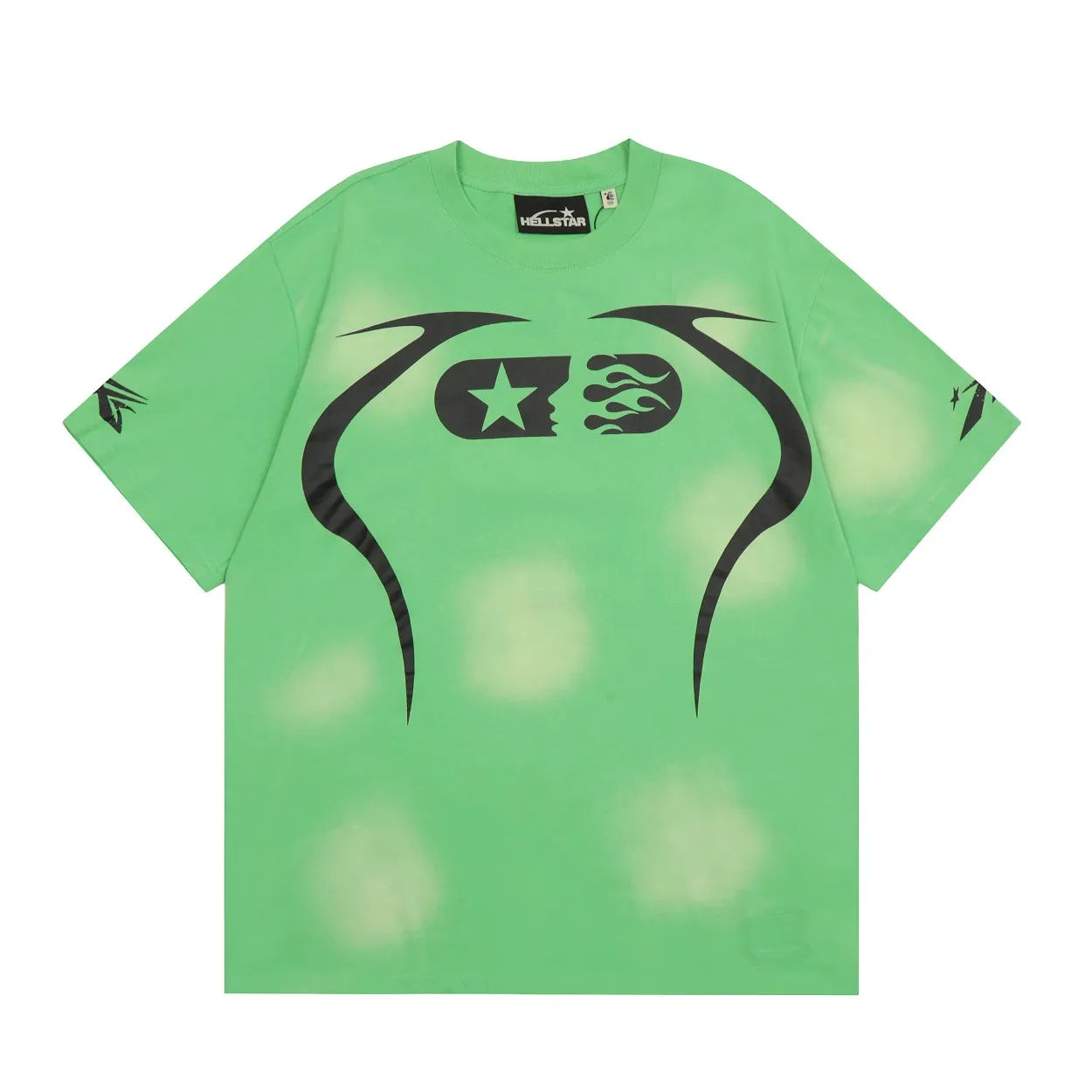 P126 Hellstar WARM UP T-SHIRT High-quality sprayed horse short-sleeved T-shirt The new hot beauty trend Hellstar!  Standard beauty and trendy workmanship, original customization (fabric, pattern, printing, hang tag, main mark, etc.), exaggerated style, explosive style, dare to break through tradition, bring adventurous new fashion experience!   YoungBoy, the most popular rapper in the youth circle, has shot a lot of models for him, and celebrities such as Dababy and Swae Lee frequently get dressed!   color: WHITE, RED, GREEN, Darkest Navy, BLACK size: S, M, L, XL