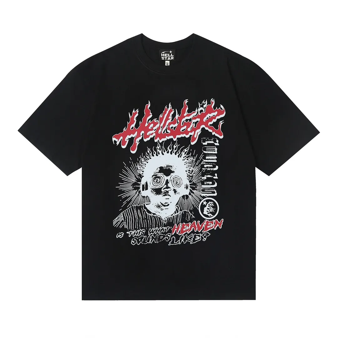 6632# P112 Hellstar American fashion high street pure cotton loose short-sleeved T-shirt Color: White Black Apricot Code Number: S M L XL