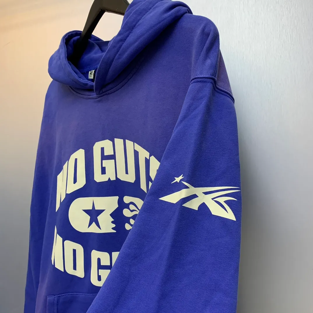 P240 Hellstar beautiful distressed washed high-quality hooded sweatshirt color (color): Vintage BLUE (washed blue) Size (size): S, M, L, XL