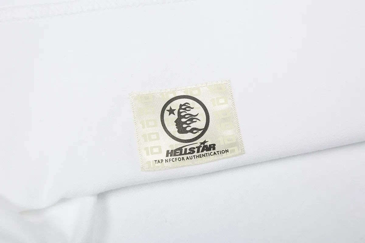 6820# P116 Hellstar American fashion high street pure cotton loose short-sleeved T-shirt Color: White Apricot Code Number: S M L XL
