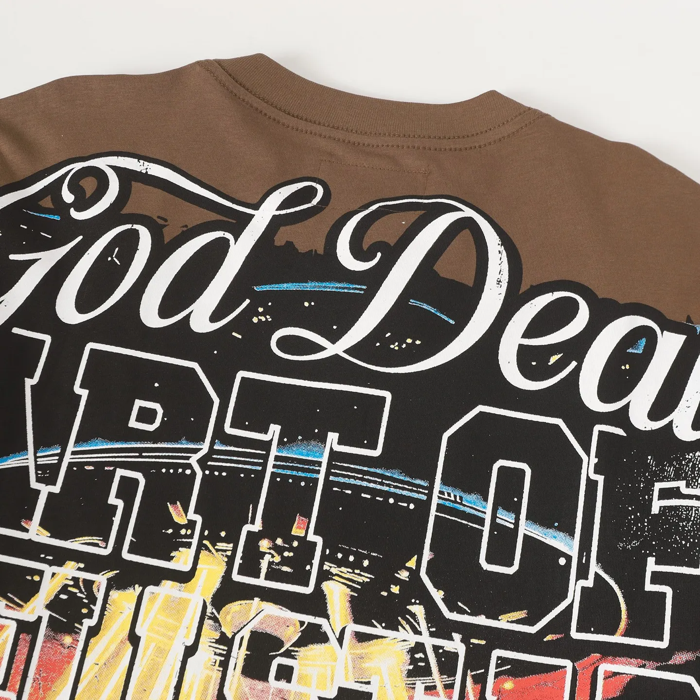 P108 Real-stock Hellstar Cross-border European and American style, street fashion brand pure cotton T-shirt Fabric (fabric): 32 pieces of 240g heavy combed double yarn pure cotton Size (size): S-M- L- X L Color (colour): Brown