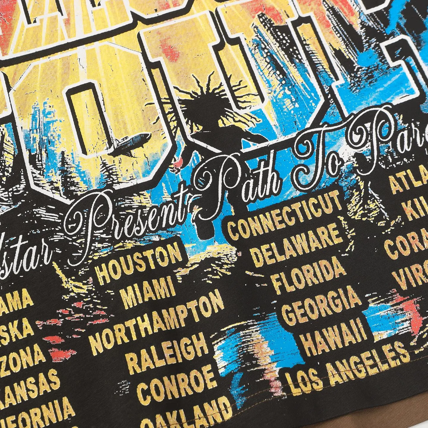 P108 Real-stock Hellstar Cross-border European and American style, street fashion brand pure cotton T-shirt Fabric (fabric): 32 pieces of 240g heavy combed double yarn pure cotton Size (size): S-M- L- X L Color (colour): Brown