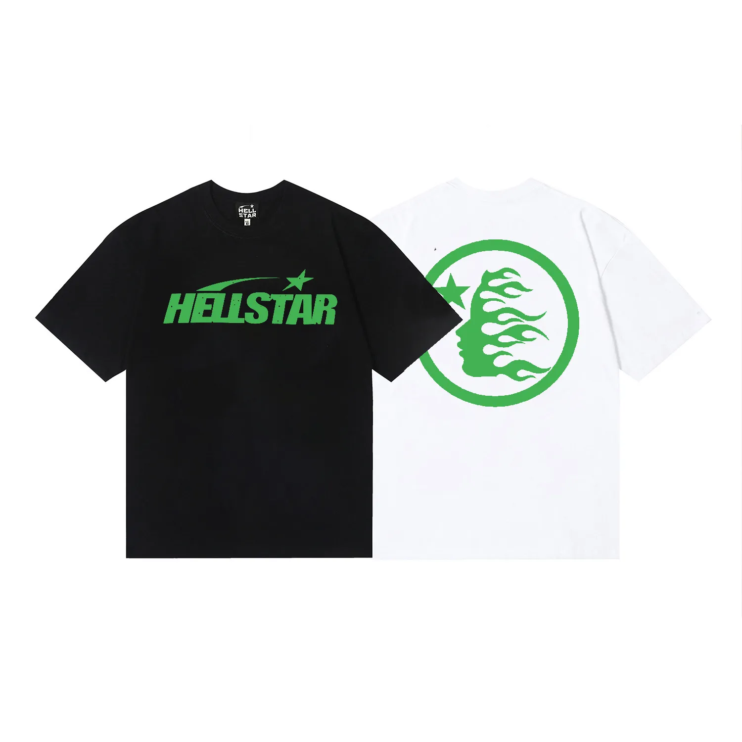 6700# P112 Hellstar American fashion high street pure cotton loose short-sleeved T-shirt Color: White Black Size: S M L XL