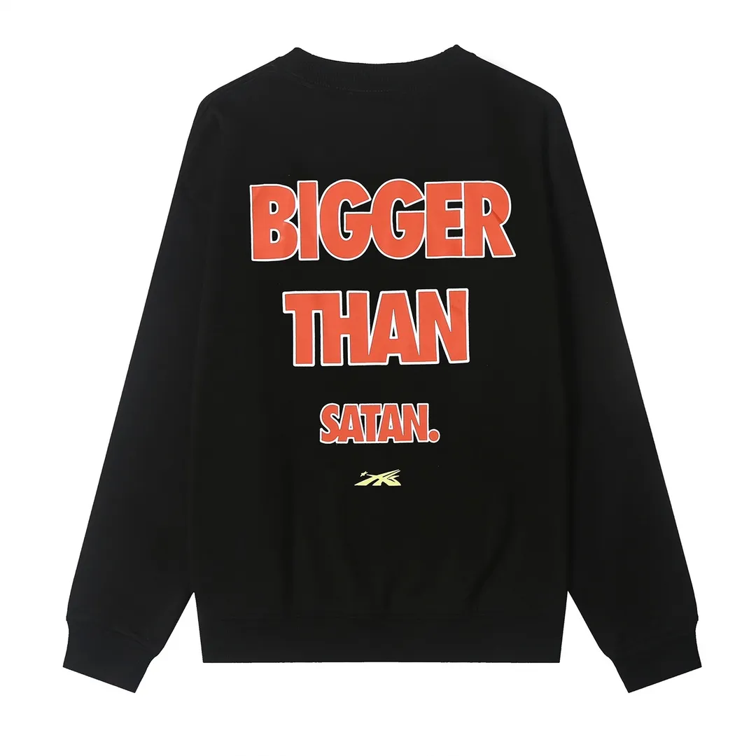 8815# P160 Hellstar high quality Hellstar American trendy printed cotton terry crew neck sweatshirt Color: White Black Size: S M L XL
