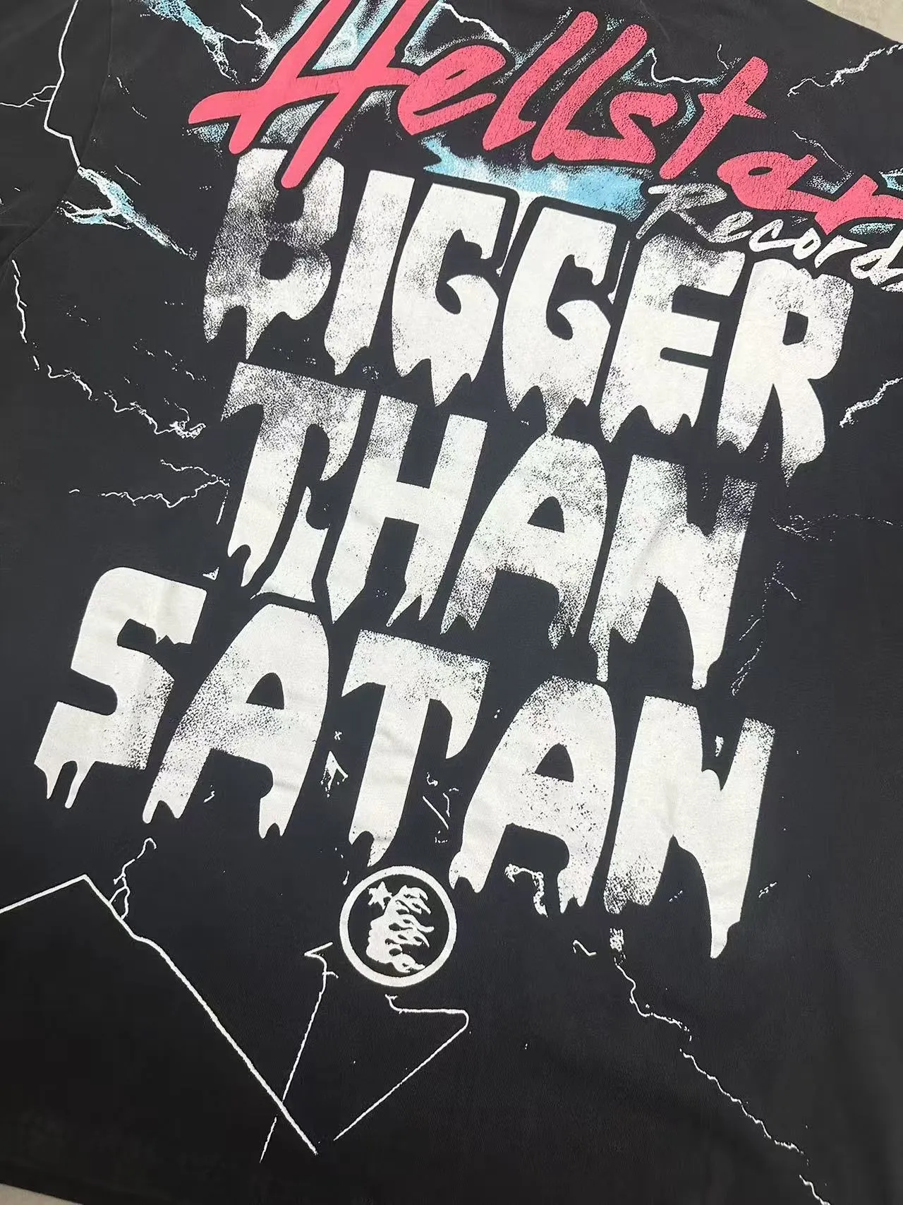 P124 Hellstar Hellstar Cross-border European and American style street fashion brand pure cotton T-shirt Fabric (fabric): 32 counts 250g washed combed double yarn pure cotton Size (size): S-M- L- X L Color (colour): Washed black (spray Ma Liu)
