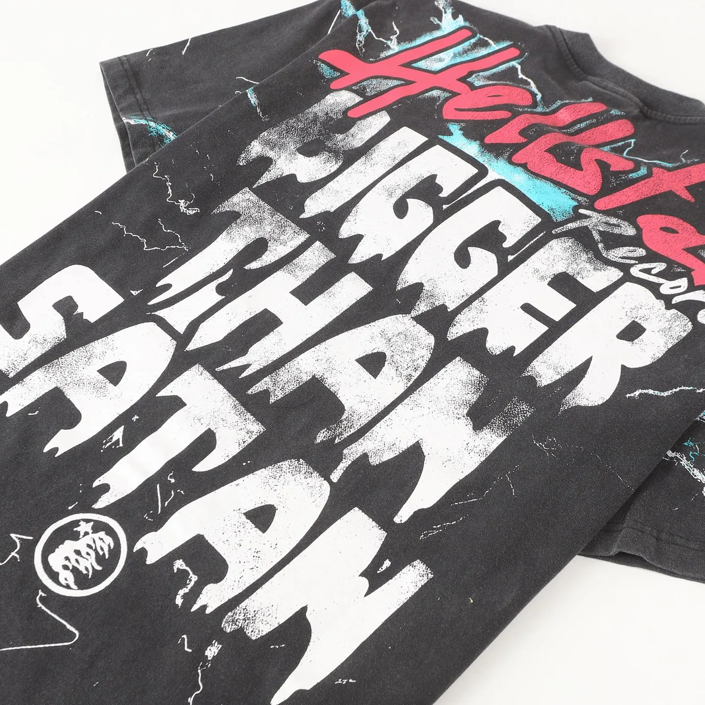 P124 Hellstar Hellstar Cross-border European and American style street fashion brand pure cotton T-shirt Fabric (fabric): 32 counts 250g washed combed double yarn pure cotton Size (size): S-M- L- X L Color (colour): Washed black (spray Ma Liu)