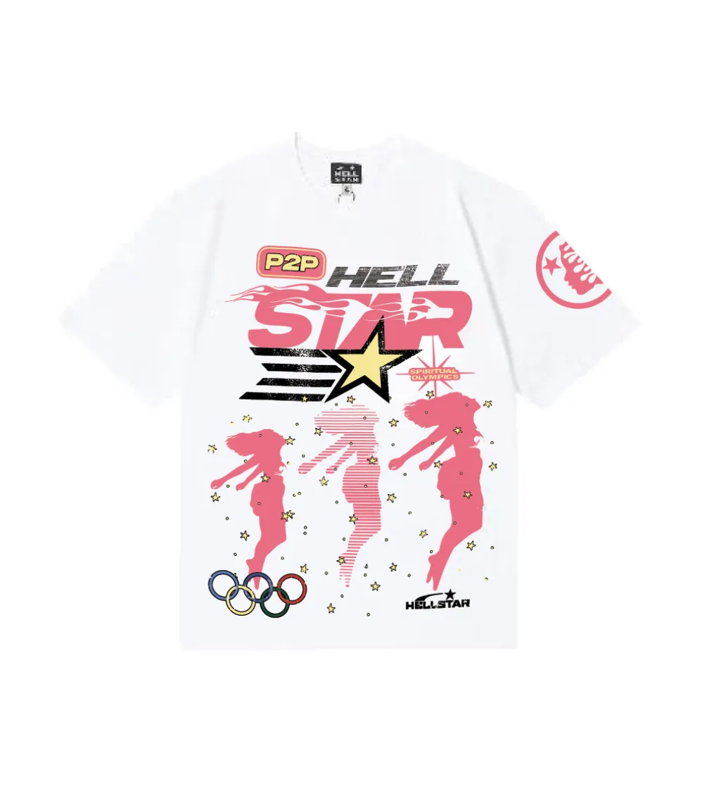 6822# P116 Hellstar American fashion high street pure cotton loose short-sleeved T-shirt Color: White Black Size: S M L XL