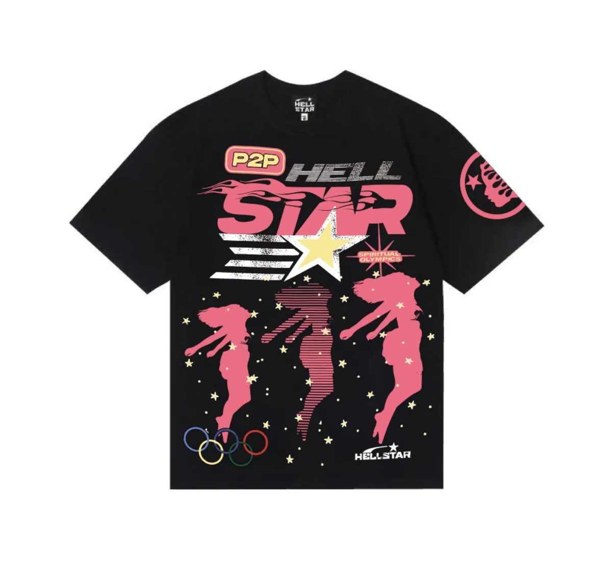 6822# P116 Hellstar American fashion high street pure cotton loose short-sleeved T-shirt Color: White Black Size: S M L XL