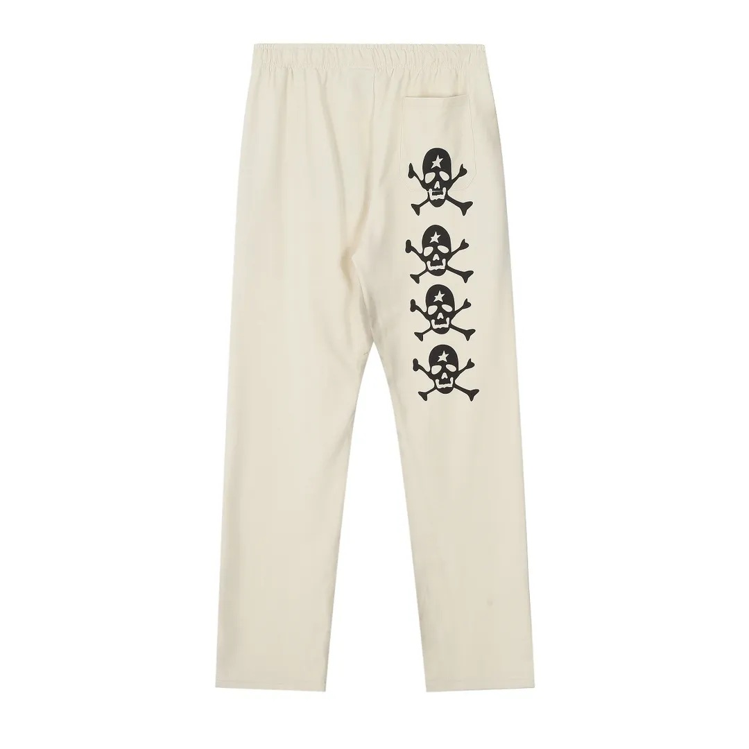 P210 Hellstar Studios Sports Skull Sweatpants Fashion brand pure cotton high quality sweatpants color (color): beige Size (size): S, M, L, XL