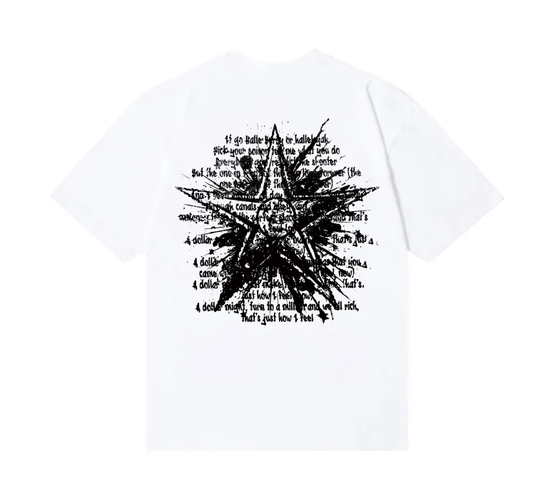 6758# P116 Hellstar American fashion high street pure cotton loose short-sleeved T-shirt Color: White Apricot Code Number: S M L XL