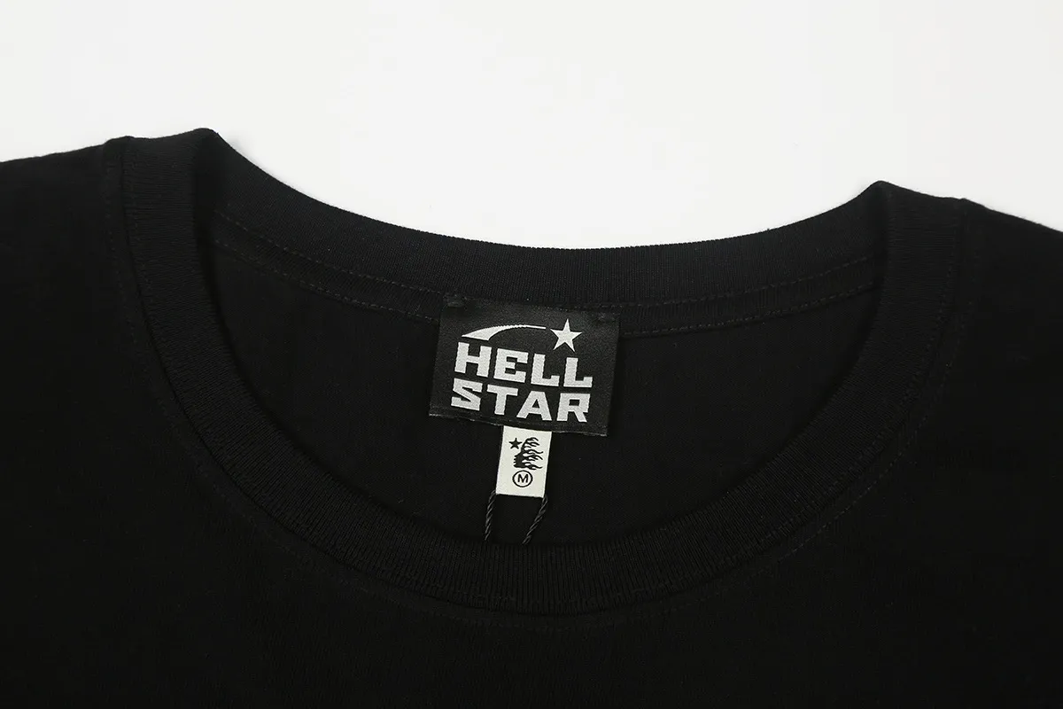 6679# P116 Hellstar American fashion high street pure cotton loose short-sleeved T-shirt Color: White Black Size: S M L XL