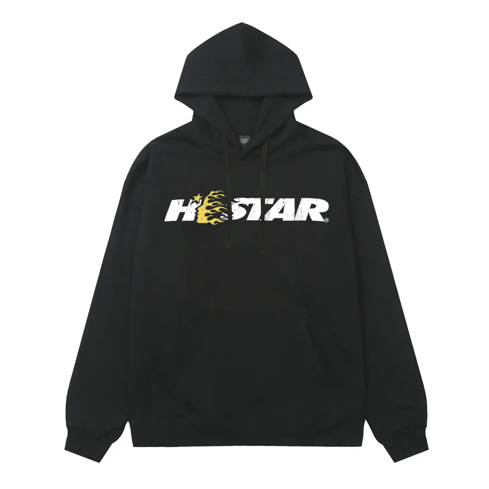 9922# P196 Ins American hip-hop trendy brand hellstar letter printed high street loose hooded pullover sweatshirt for men and women Color: Black White Size: S M L XL