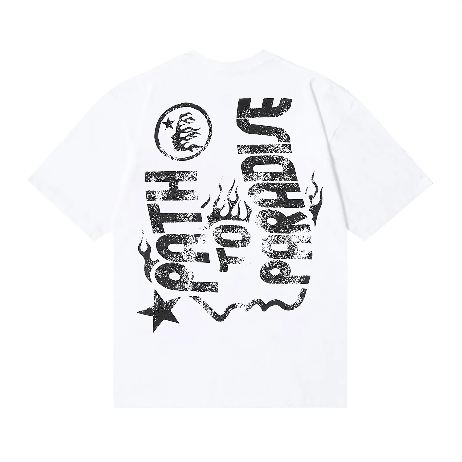 6683# P112 Hellstar American fashion high street pure cotton loose short-sleeved T-shirt Color: White Black Red Size: S M L XL