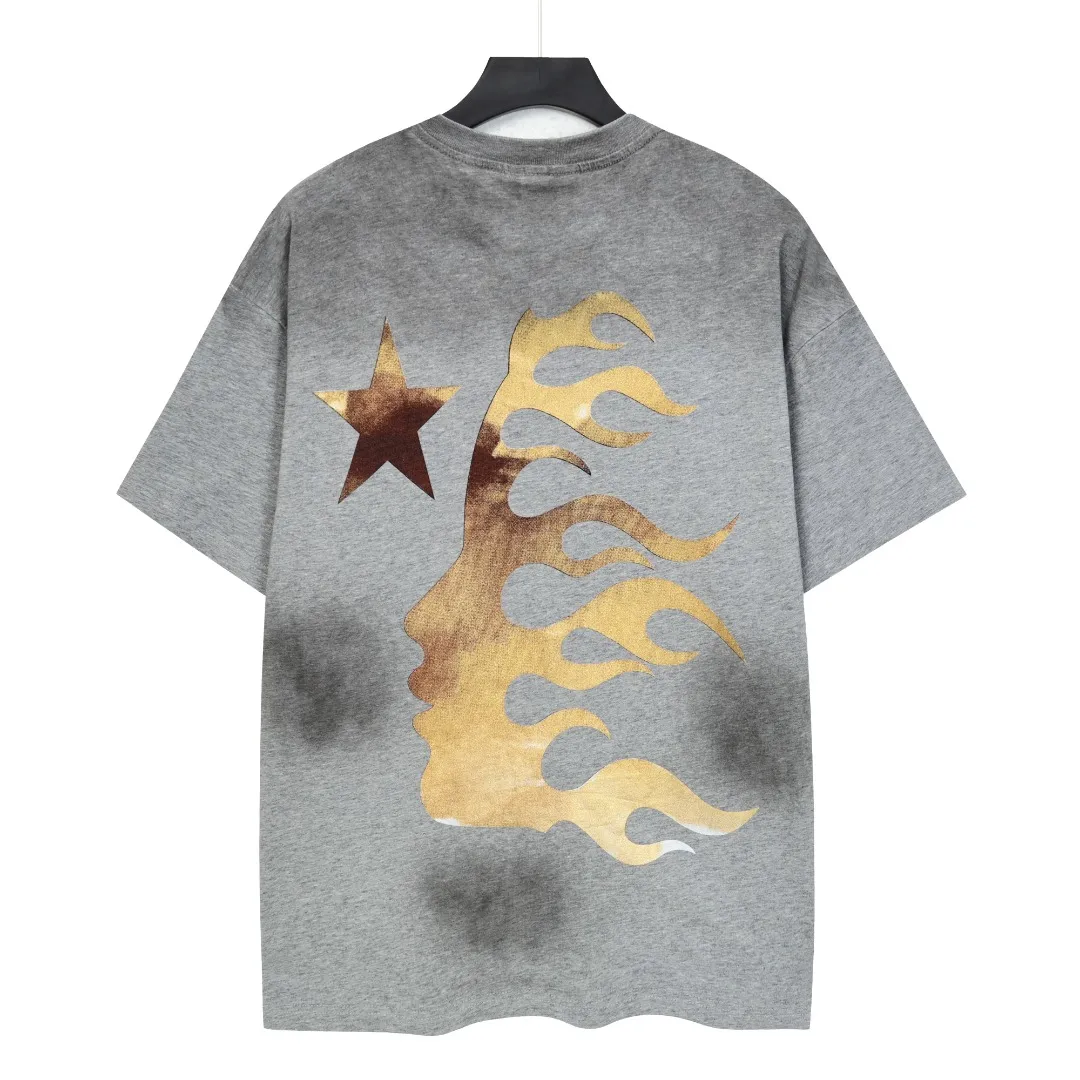 P124 Real-stock high-definition Hellstar Cross-border European and American style street brand pure cotton T-shirt Fabric (fabric): 32 pieces of 250g washed combed double yarn pure cotton Size (size): S-M- L- X L Color (colour): Washed black 👉