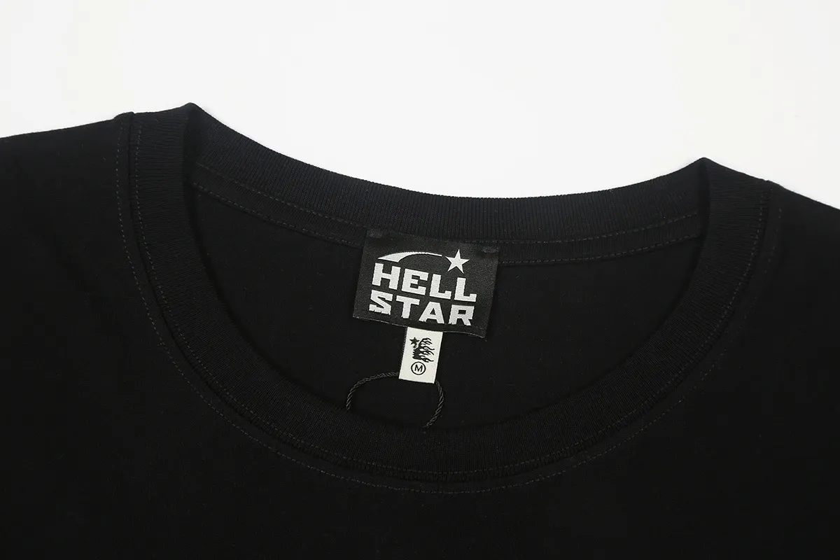 6676# P116 Hellstar American fashion high street pure cotton loose short-sleeved T-shirt Color: White Black Size: S M L XL