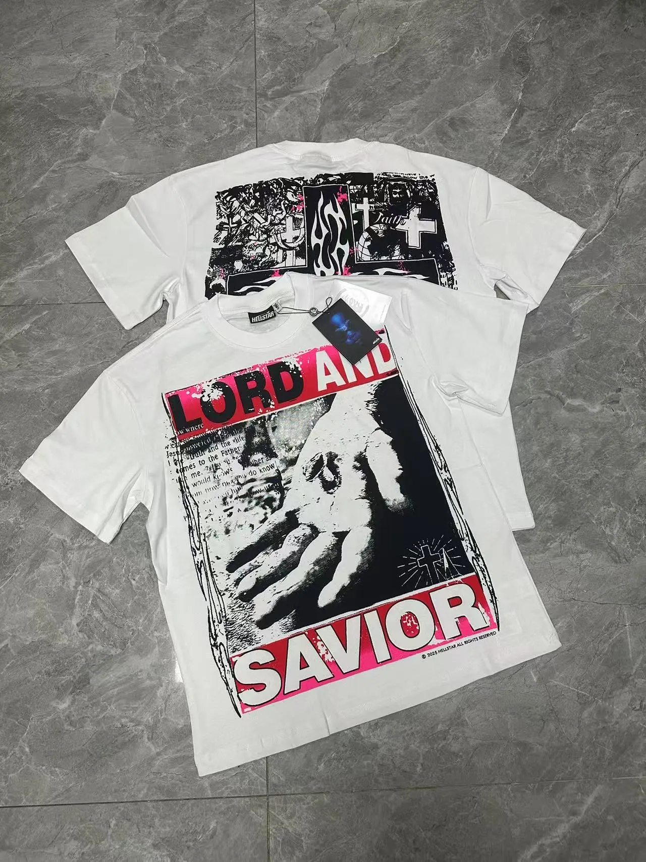 P108 Real-stock Hellstar Cross-border European and American style, street fashion brand pure cotton T-shirt Fabric (fabric): 32 pieces of 240g heavy combed double yarn pure cotton Size (size): S-M- L- X L Color (colour): white