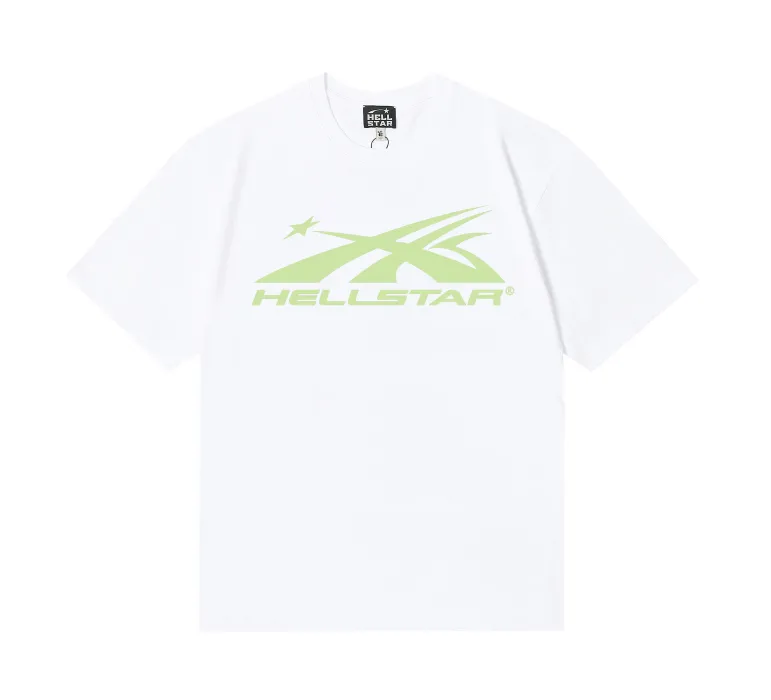 6801# P112 Hellstar American fashion high street pure cotton loose short-sleeved T-shirt Color: White Black Size: S M L XL
