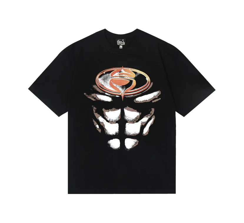 6780# P108 Hellstar American fashion high street pure cotton loose short-sleeved T-shirt Color: Black Size: S M L XL